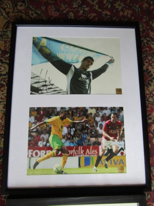 3 Framed signed Norwich City Football Club photos - Image 4 of 6