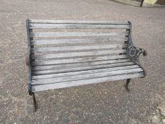 Garden bench with ornate cast iron ends (very loose)