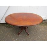 Oval mahogany occasional table H48cm Top 58cm x 83cm approx