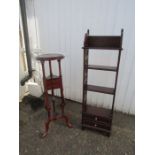 Mahogany smoking stand and shelving unit