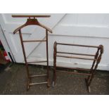 A mens vanity stand and a towel rail