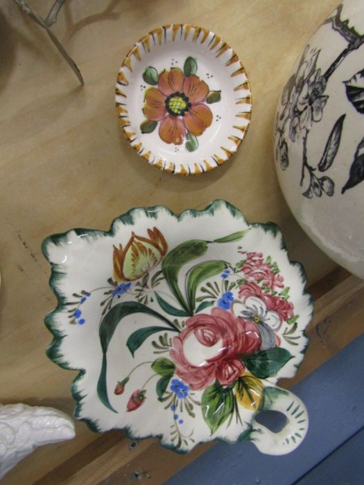 Various ceramics including Capodimonte flower, teapot,  picture plates, large jug, Chokin, Ship in a - Image 4 of 12