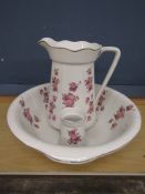 Empire Ware  floral water jug and bowl set