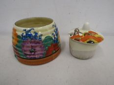 2 Clarice Cliff bizarre pottery pieces