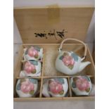 A Japanese tea set in wooden gift box