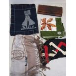 Burberry's and Harrods scarves, Pashmina scarf and and 1 other plus vintage snakeskin clutch bag