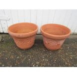 Pair of Italian terracotta pots H27cm approx