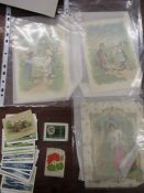 Silk pictures and a collection Players cigarette cards