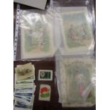 Silk pictures and a collection Players cigarette cards