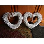 2 50cm Wicker hearts