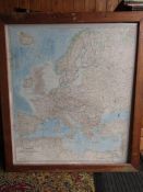 Vintage map of Europe 1960s