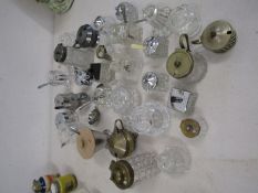collection glass and metal mustard pots