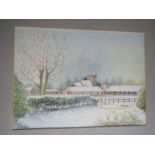 Lynda Eastgate 'April Snow'  Wereham 1991 framed and glazed watercolour 34cm x 41cm approx