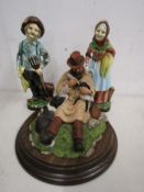 Country Artists shepherd figurine and glazed Foreign farmer and wife