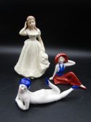 2  Victorian piano figurines and Regal English Rose