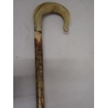 A horn on white hazel crook  (white hazel only found in Scotland)
