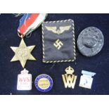 WW2 era badges, medal and patch plus a Butlins badge!
