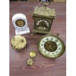 4 clocks - Hermle mantle clock (not working) French movement with pendulum- gwo, French movemant