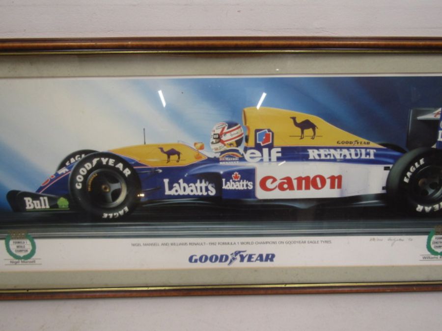 After Simon Taylor ltd edition print David Coulthard- McLaren 530/850 and a Nigel Mansell and - Image 2 of 6