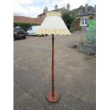 Wooden floor lamp with shade