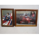 Damon Hill and Mika Salo signed photographs