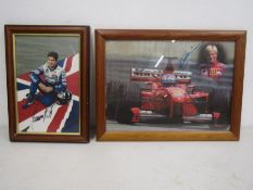 Damon Hill and Mika Salo signed photographs