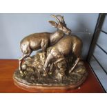 large brass antelope figurine