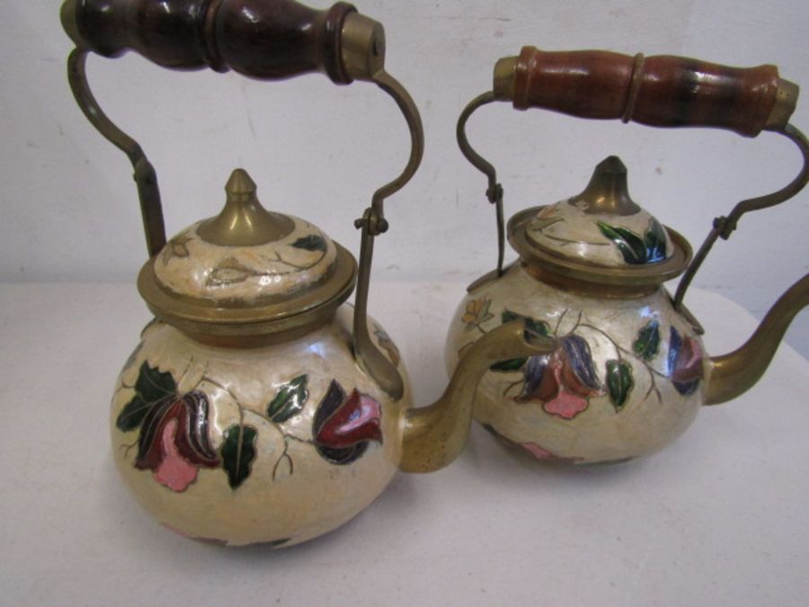 Cloisonné  teapots and mini vases - Image 2 of 3