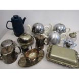 Thermal teapots, retro kettle (no lead- for display only) pewter and plate table ware