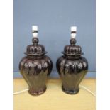 Pair of ceramic table lamps (plugs removed)