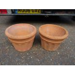 Pair of terracotta pots H27cm approx