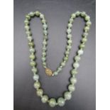 Jade graduating necklace with clasp stamped S925