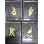 set 4  afterTerance James Bond for Aztec Arts  best loved birds of Britain 22 carat gold from a hand