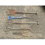 Tools to include forks and shovel