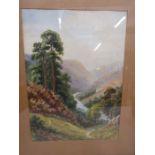 P. Derwin watercolour of a mountainous scene 44x56cm