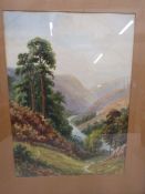 P. Derwin watercolour of a mountainous scene 44x56cm