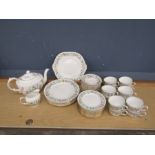 Aynsley Wild Tudor part dinner service comprised of 12 cups, 12 saucers, 12 cake plates, 6 dinner