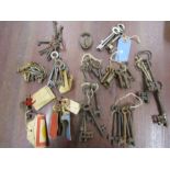 Vintage keys and small padlock