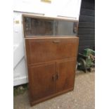 Minty bureau/cupboard with sliding glass doors to top H140cm W89cm D29cm approx