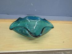 Handmade Polish art glass bowl. Diameter 27cm approx
