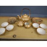 Chinese eggshell porcelain tea set with Geisha cups