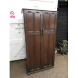 Oak Old Charm style cupboard with internal shelves H180cm W95cm D55cm approx