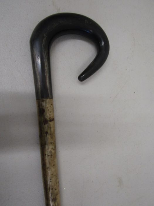 A black horn on white hazel crook from Isle of Mull Scotland