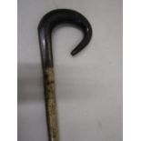 A black horn on white hazel crook from Isle of Mull Scotland