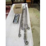 Curtain poles with fittings etc