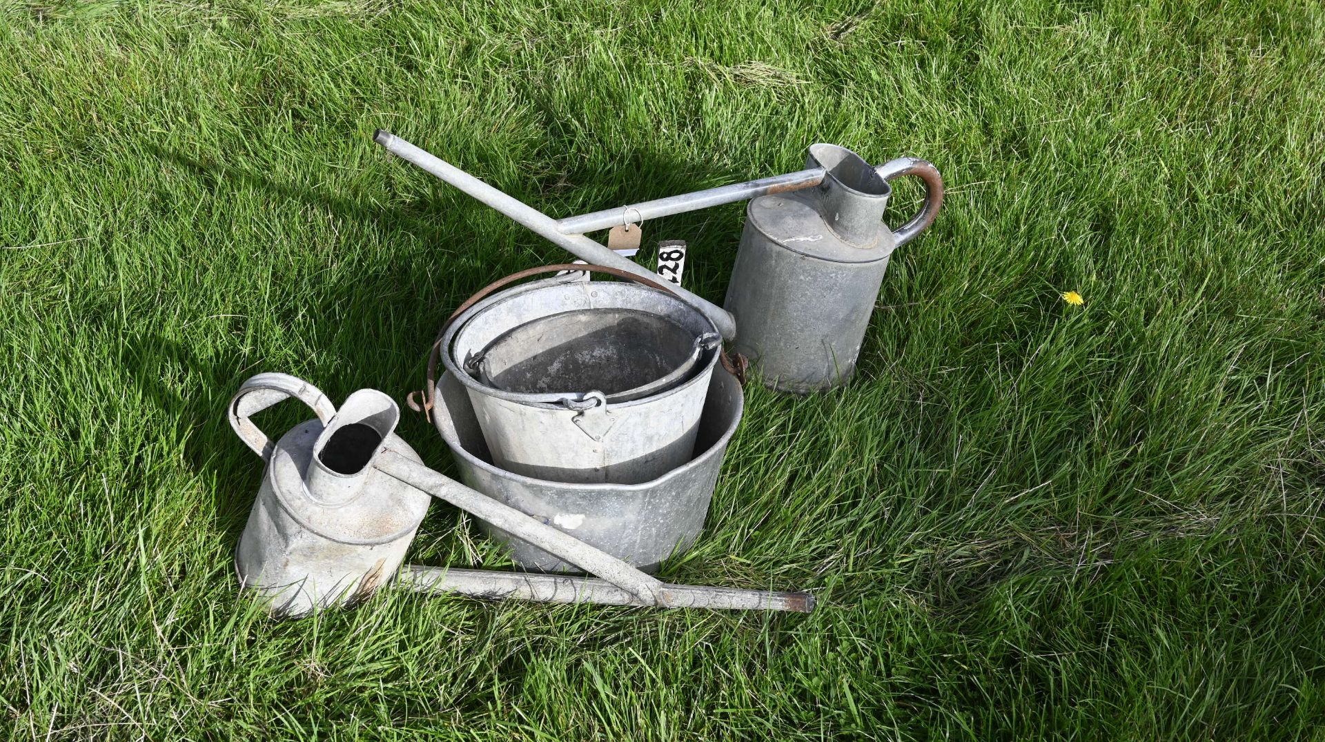 Galvanised watering cans bucket etc