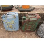 2 metal jerry cans