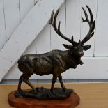 Stag on metal base