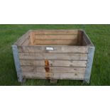 wooden bin/ raised garden bed