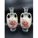 Miesson vases and 2 hand painted vases a/f